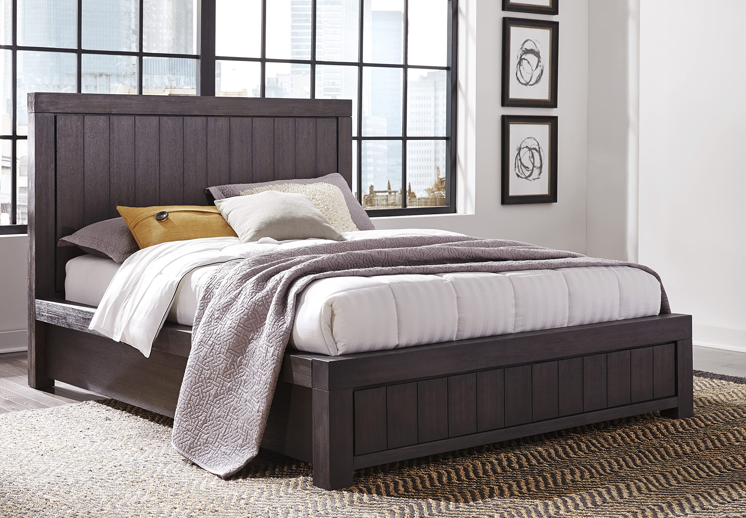 Modus Furniture Solid Wood Platform Bed, Queen, Heath -...