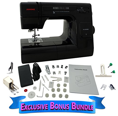 Janome HD 3000 BE Black Edition con paquete de bonificación exclusivo