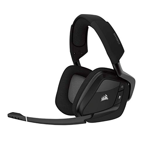 Corsair Auriculares inalámbricos para juegos Void PRO RGB - Auriculares con sonido envolvente Dolby 7.1 para PC - Certificado por Discord - Controladores de 50 mm - Carbono