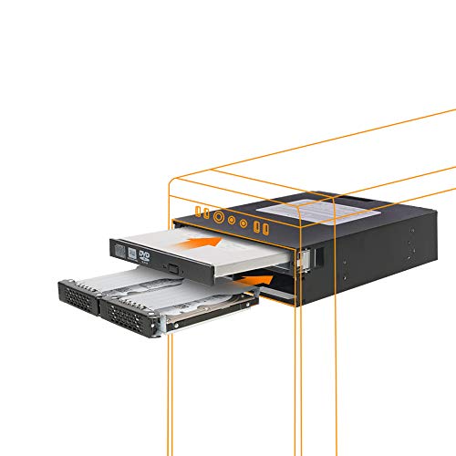 Icy Dock Full Metal 2 Bay 2.5' SAS/SATA HDD & SSD Backplane Cage con bandeja Slim ODD para bahía externa de 5.25' | ToughArmor MB994IPO-3SB