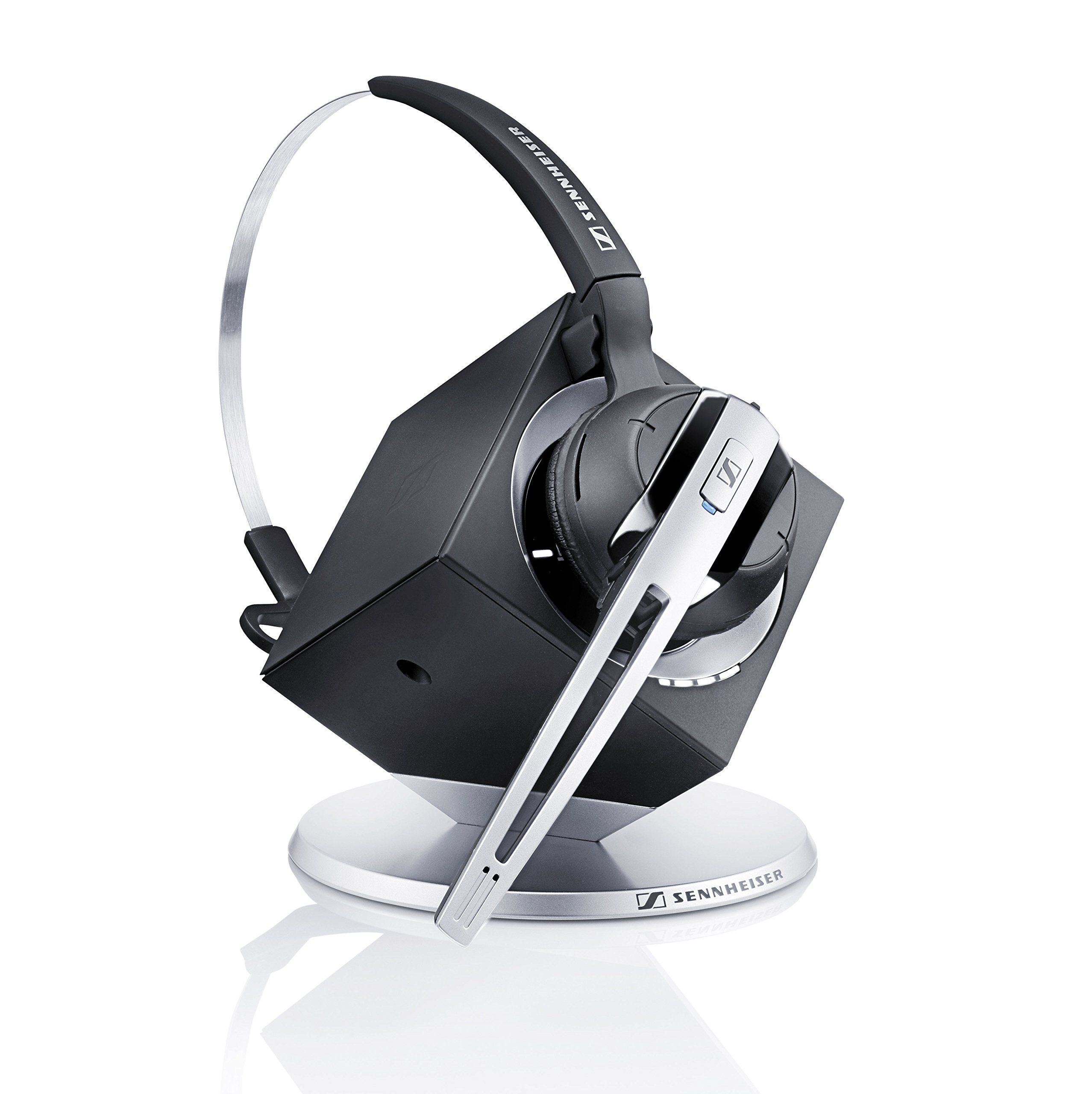 Sennheiser Auriculares de oficina inalámbricos convertibles OfficeRunner con micrófono - DECT 6.0 (plata clásica)