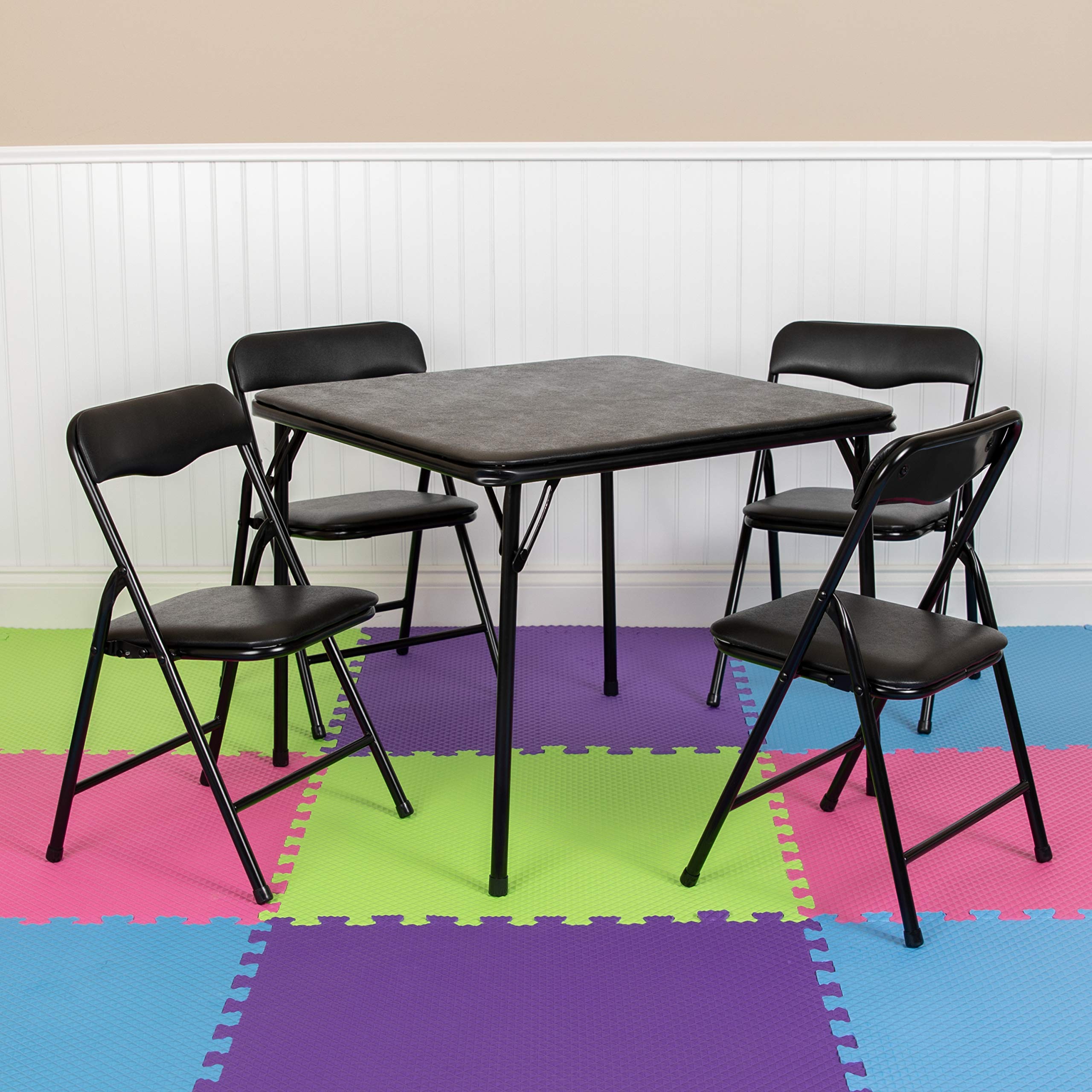 Flash Furniture Juego de mesa y silla plegable Kids Bla...