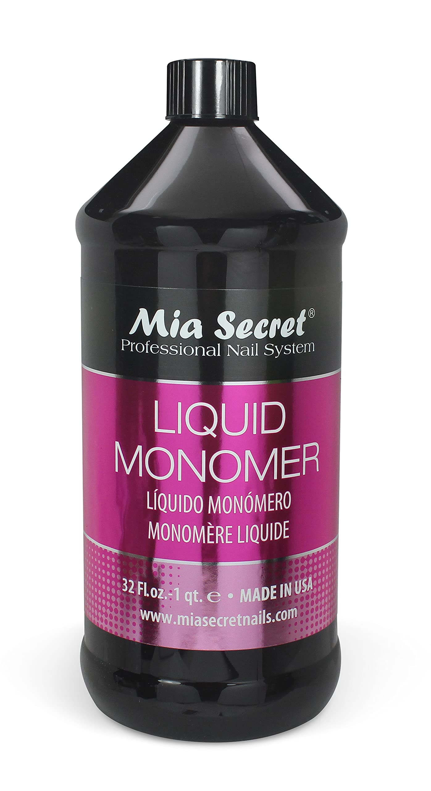 Mia Secret Monómero líquido de 32 oz - Líquido de uñas acrílico profesional para polvo acrílico - Monómero EMA - Líquido de monómero de uñas - Líquido de uñas acrílico monómero ema