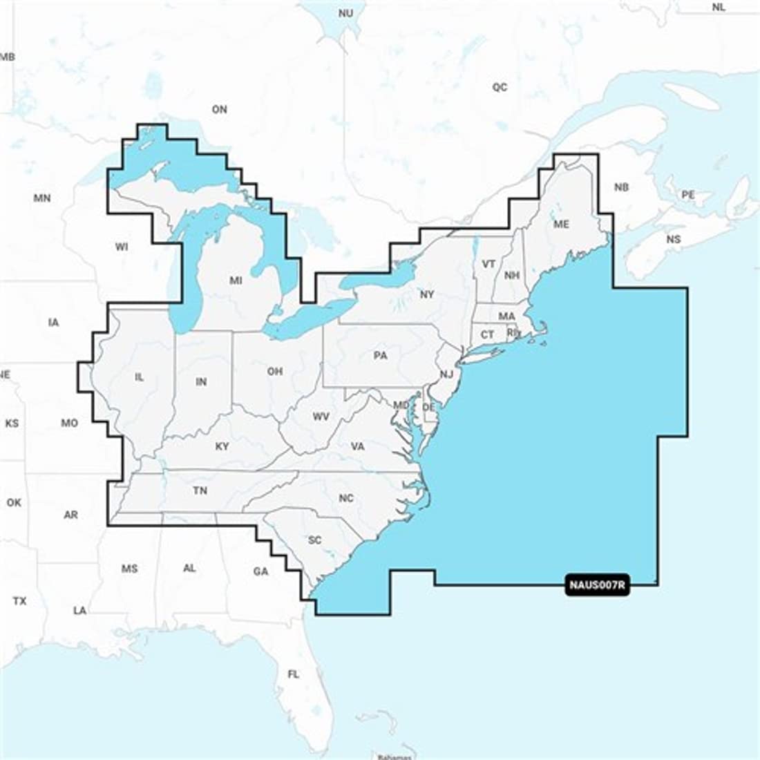 Navionics Regiones del este de EE. UU. (NAUS007R...