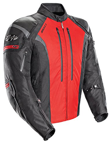 Joe Rocket Chaqueta textil Atomic 5.0 para hombre negra/roja - Mediana