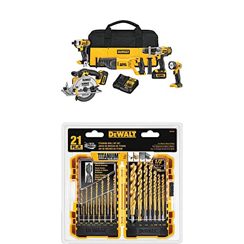 DEWALT DCK590L2 Kit combinado de 5 herramientas de iones de litio de 20 voltios MAX 3.0 Ah