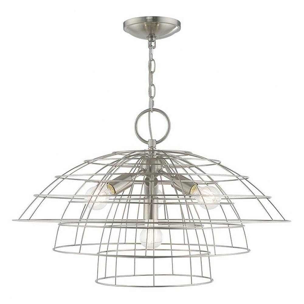 Livex 4 Lt Brushed Nickel Chandelier