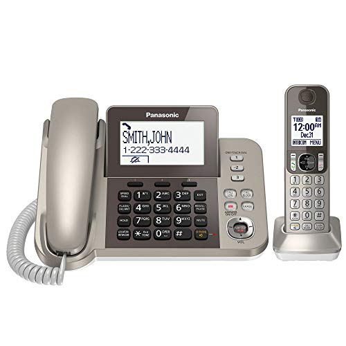 Panasonic Teléfono con cable/inalámbrico con Link2Cell Bluetooth y contestador automático