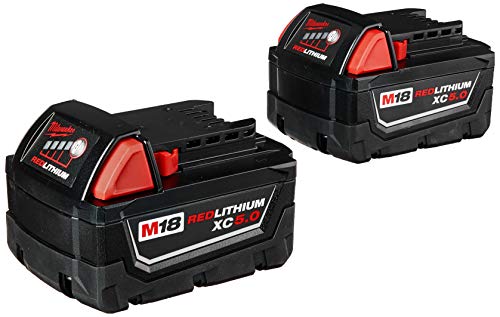 Milwaukee 48-11-1852 Batería de capacidad extendida M18 REDLITHIUM XC 5.0 Ah (paquete de 2)