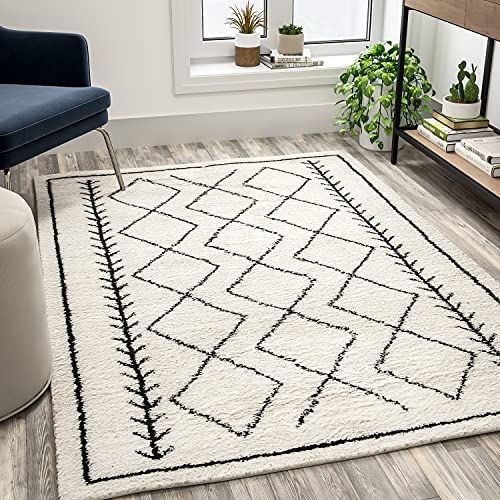 Flash Furniture Alfombra Shag Style Diamond Trellis Are...