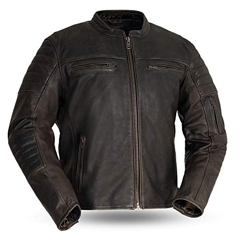 First Mfg Co .- Commuter- Chaqueta de cuero para moto d...