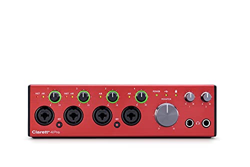 Focusrite Interfaz de audio USB Clarett+ 4Pre de...