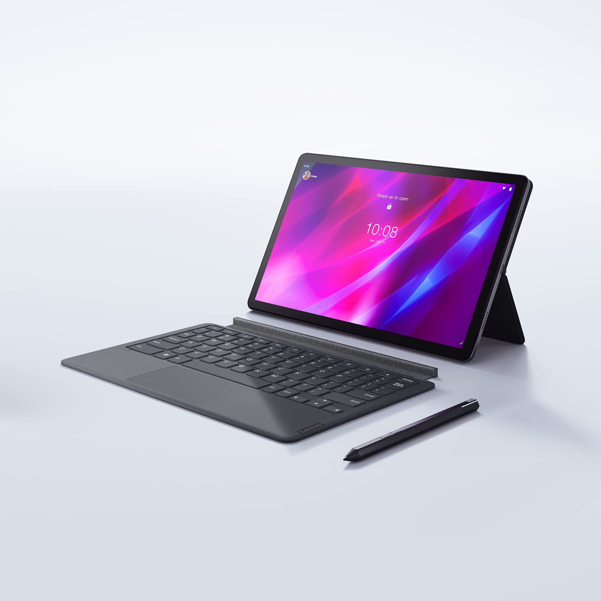  Lenovo - Tab P11 Plus - Tableta - Pantalla 2K de 11' - Procesador MediaTek Octa-Core - Memoria de 6 GB - Almacenamiento de 128 GB - Android 11 - Bluetooth y Wi-Fi - Batería de larga duración - Teclado...