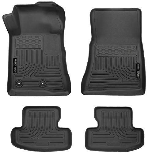 Husky Liners Serie Weatherbeater | Revestimiento del piso del asiento delantero y del segundo asiento - Negro | 99371 | Se adapta a Ford Mustang Convertible/Coupe 2015-2021 3 piezas