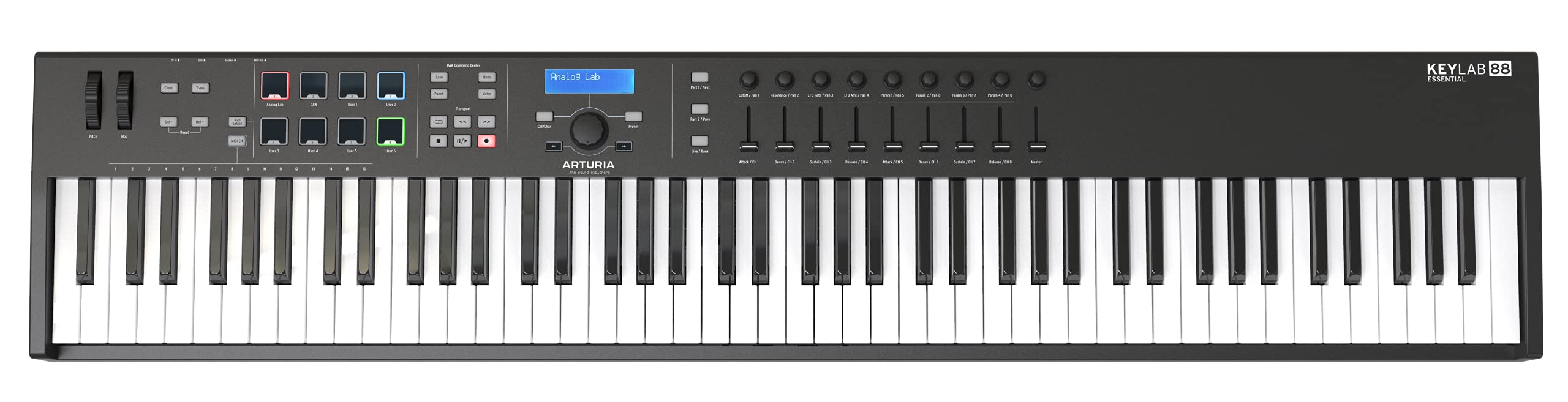 Arturia KeyLab Essential 88 - Controlador de teclado MIDI USB semicontrapesado de 88 teclas