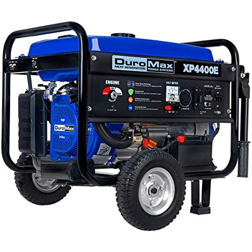 DuroMax XP4400E Generador de gas para vehículos recreativos de 4400 vatios y 7 Hp con arranque eléctrico