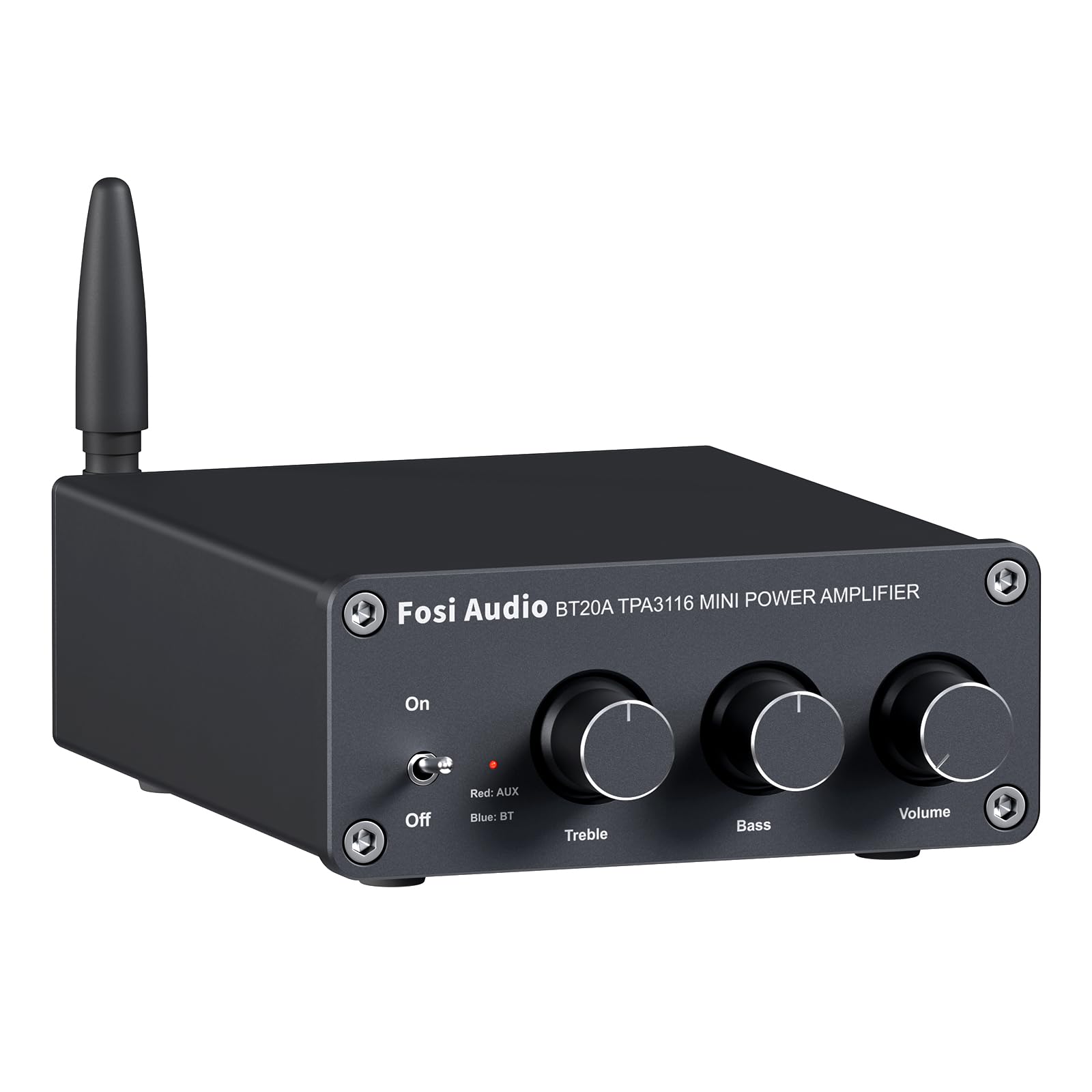  Fosi Audio BT20A Bluetooth 5.0 Audio Estéreo Amplificador Receptor de 2 Canales Mini Hi-Fi Clase D Amplificador Integrado 2.0 CH para Altavoces Domésticos 100W x 2 con Control de Graves y Agudos TPA3116...