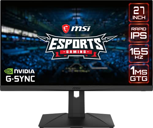  MSI Optix G273QPF Relación de aspecto 16:9 Antirreflejo Bisel súper estrecho 1 ms 2560 x 1440 (QHD) Frecuencia de actualización de 165 Hz Ajuste de inclinación Monitor para juegos IPS rápido de 27'...